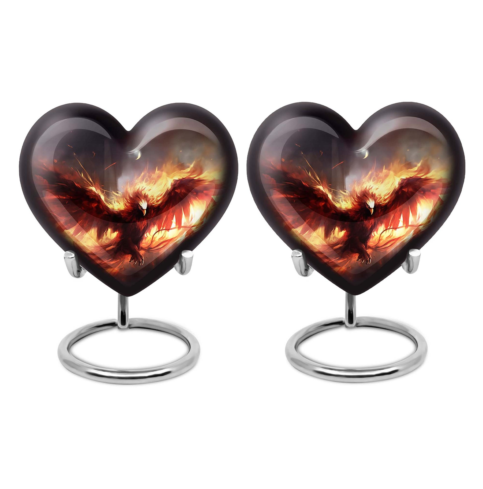 Heart Shape Phoenix Urn Keepsake Urn Pack of 2