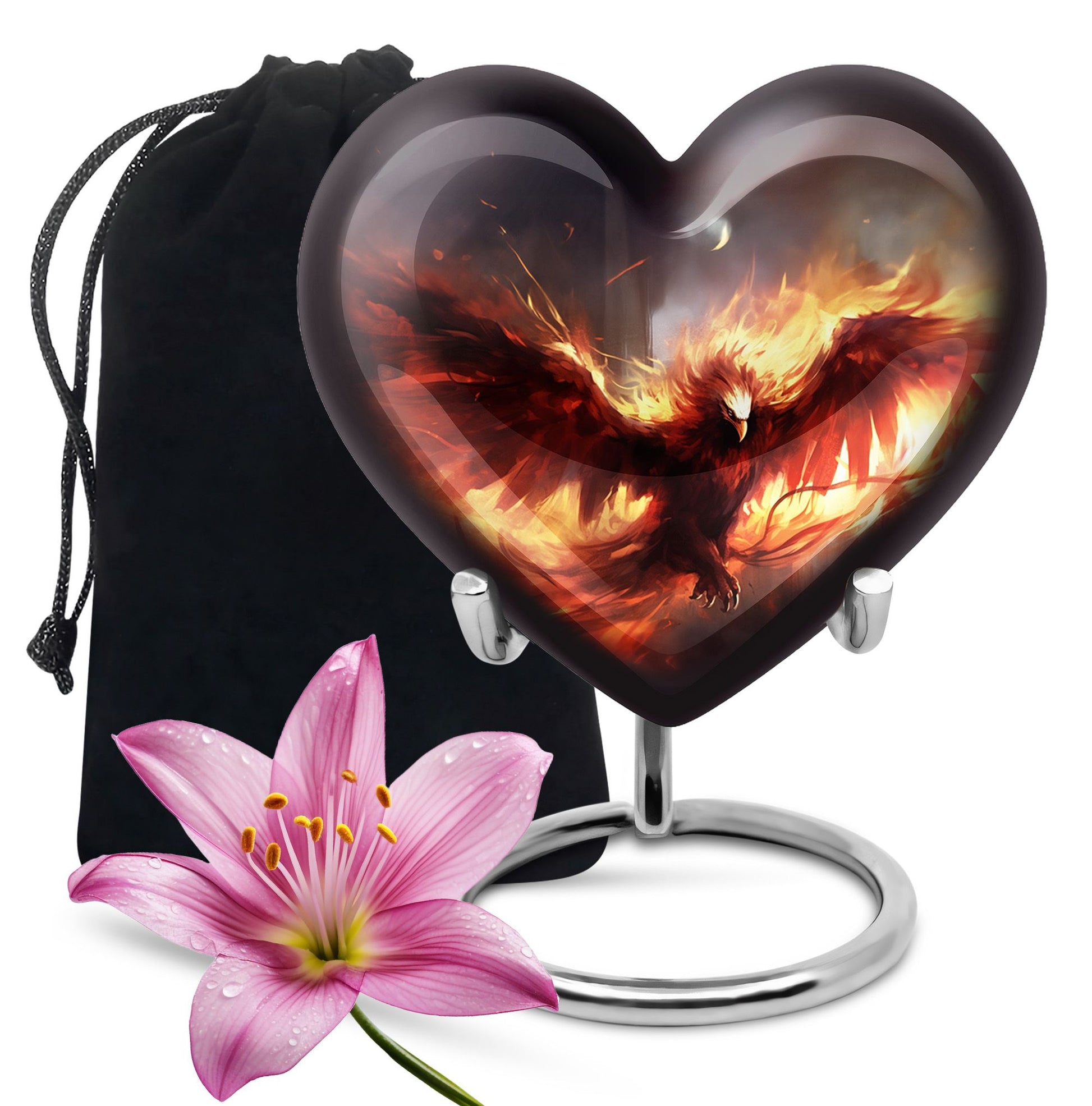 Heart Shape Phoenix Urn Large 10 Inch