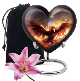 Heart Shape Phoenix Urn Large 10 Inch