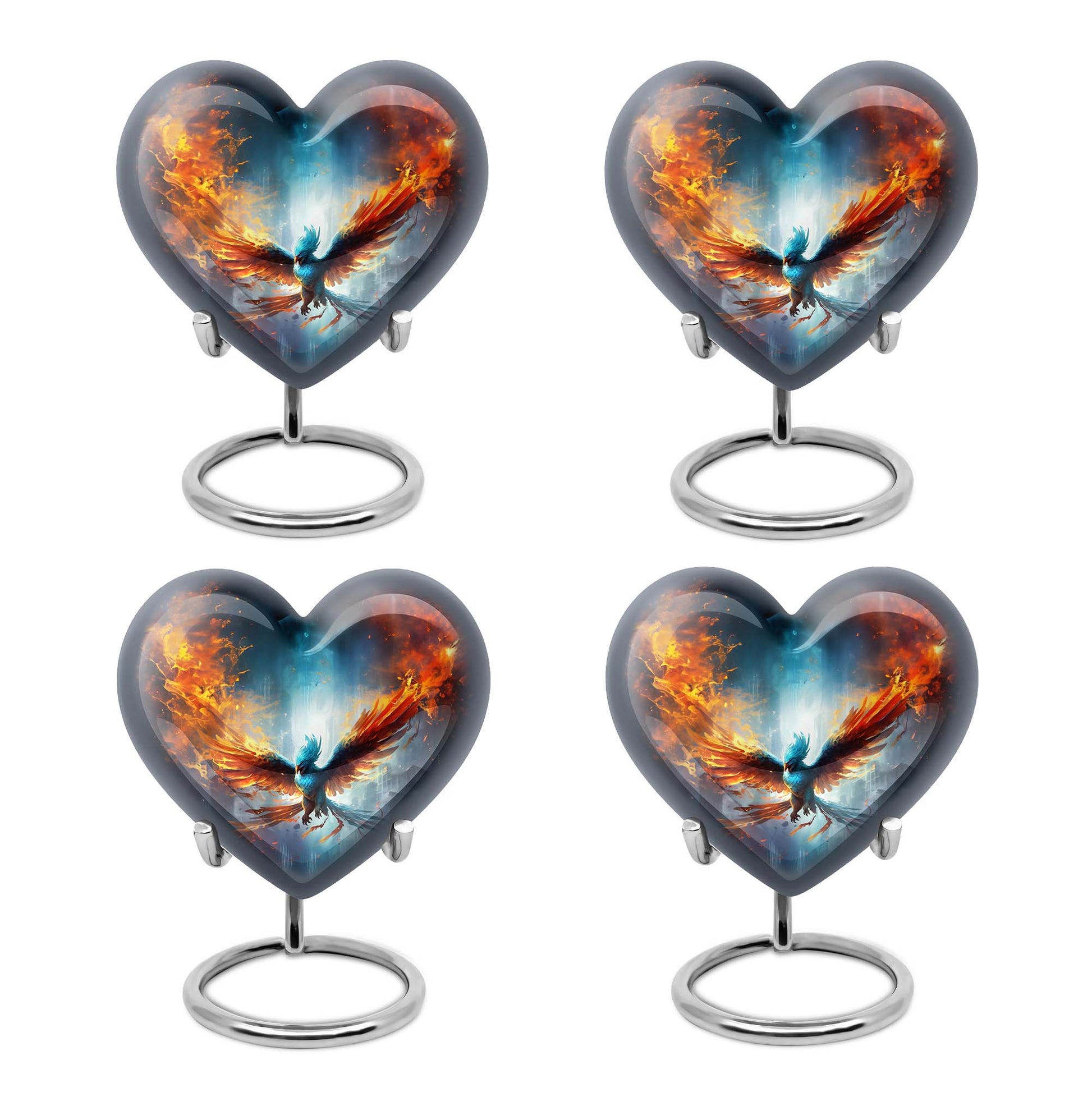 Heart Shape Phoenix Urn Keepsake Urn Pack of 4