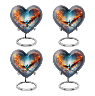 Heart Shape Phoenix Urn Keepsake Urn Pack of 4