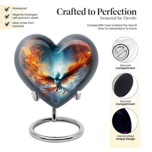 Heart Shape Phoenix Urn Keepsake 3 Inch