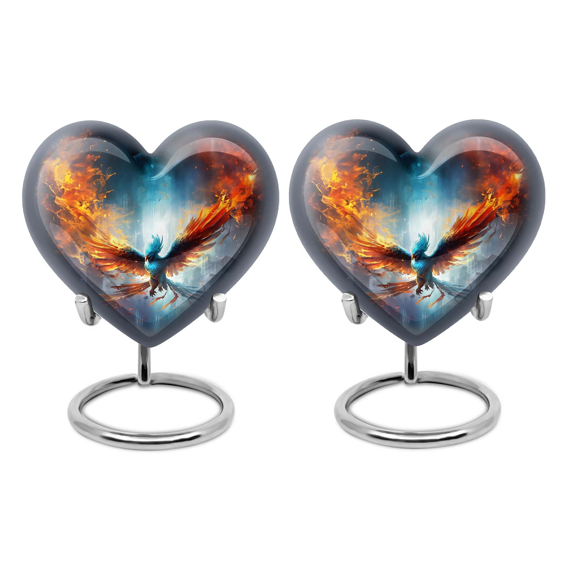 Heart Shape Phoenix Urn Keepsake Urn Pack of 2