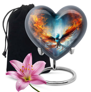 Heart Shape Phoenix Urn Large 10 Inch
