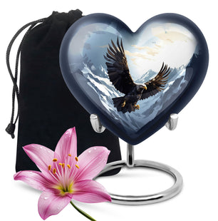 Heart Shape Eagle Urn Large 10 Inch