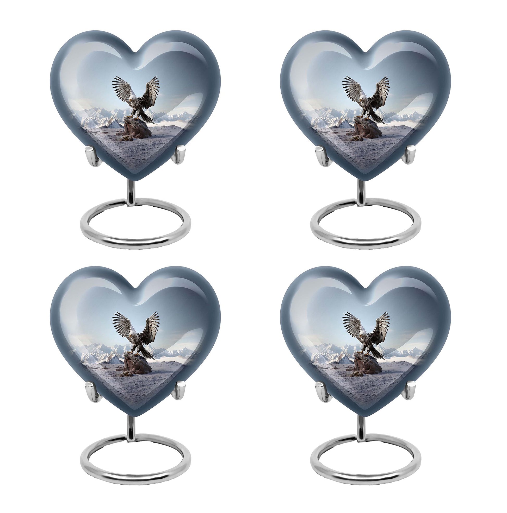 Heart Shape Eagle Urn Keepsake Urn Pack of 4