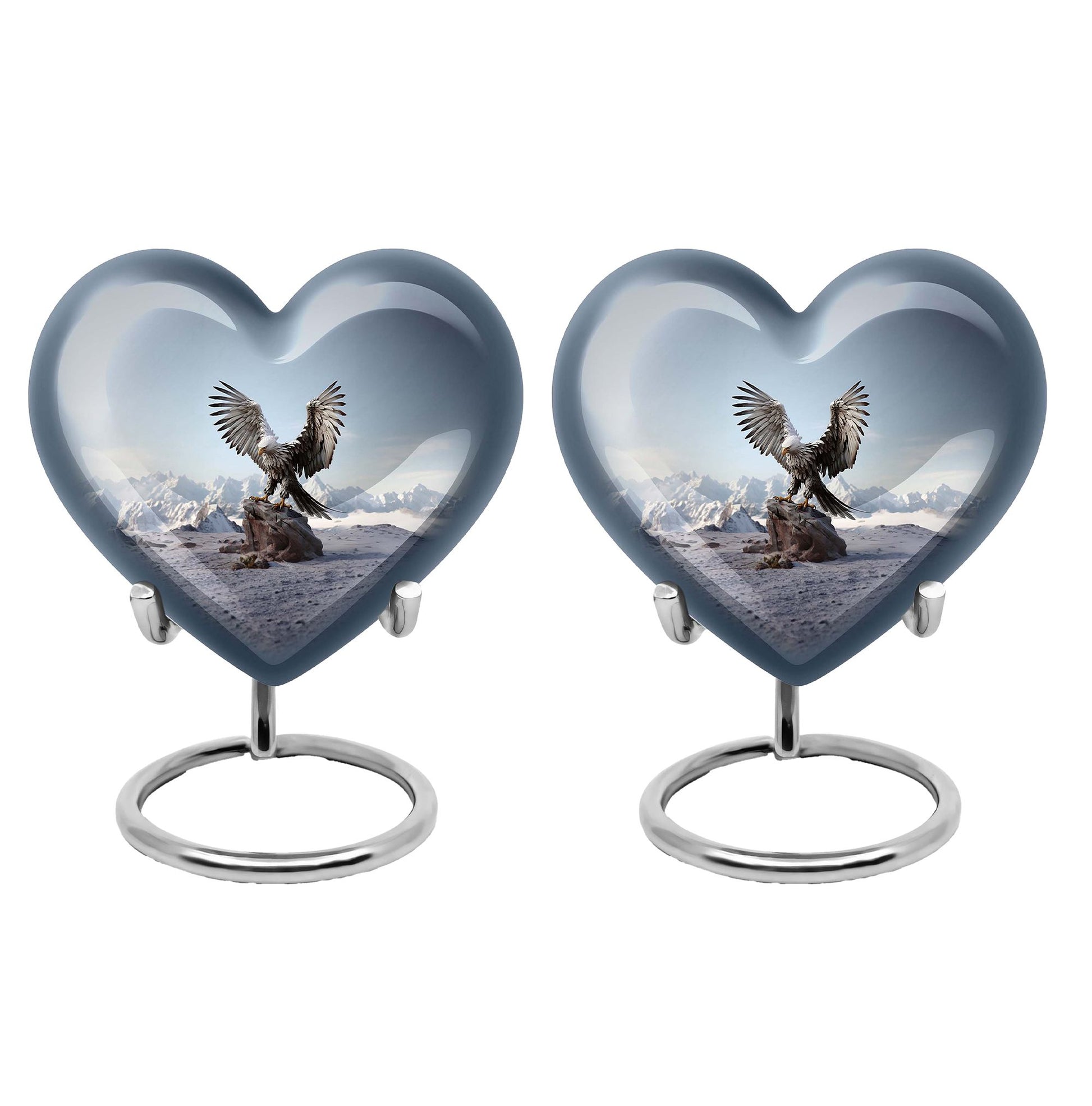 Heart Shape Eagle Urn Keepsake Urn Pack of 2