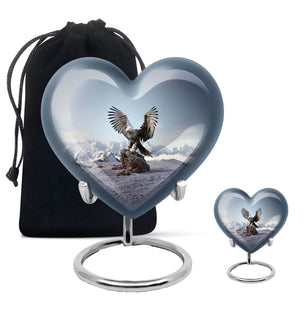 Heart Shape Eagle Urn Large Urn With 1 Keepsake Urn