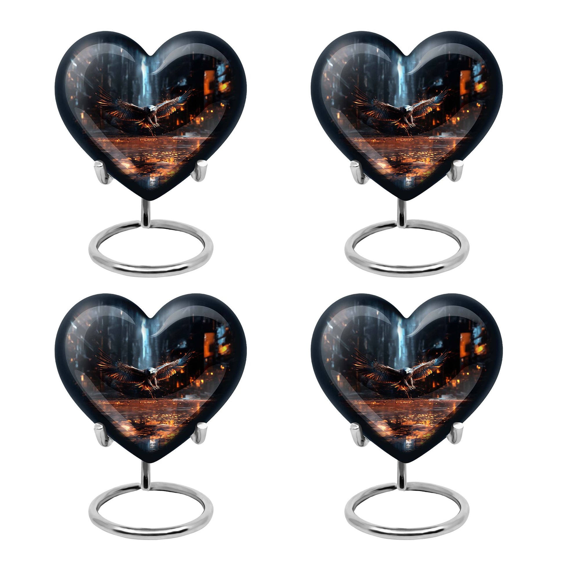 Heart Shape Eagle Urn Keepsake Urn Pack of 4