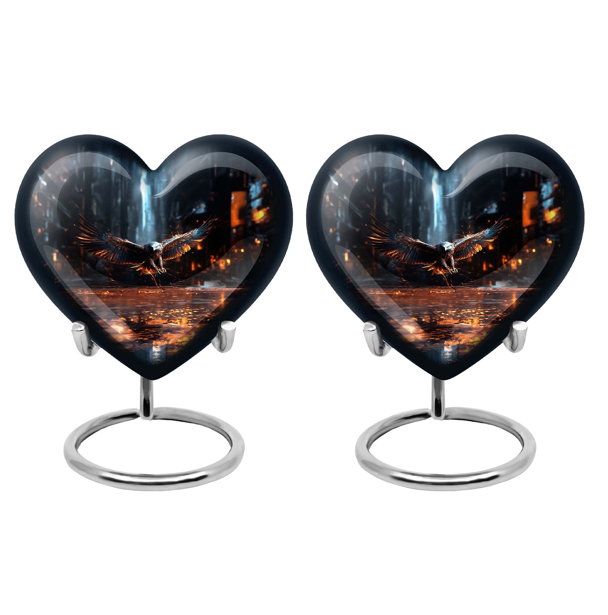 Heart Shape Eagle Urn Keepsake Urn Pack of 2