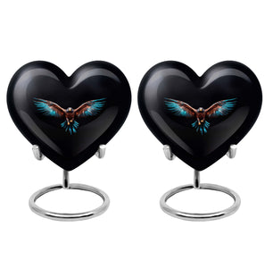 Heart Shape Eagle Urn Keepsake Urn Pack of 2