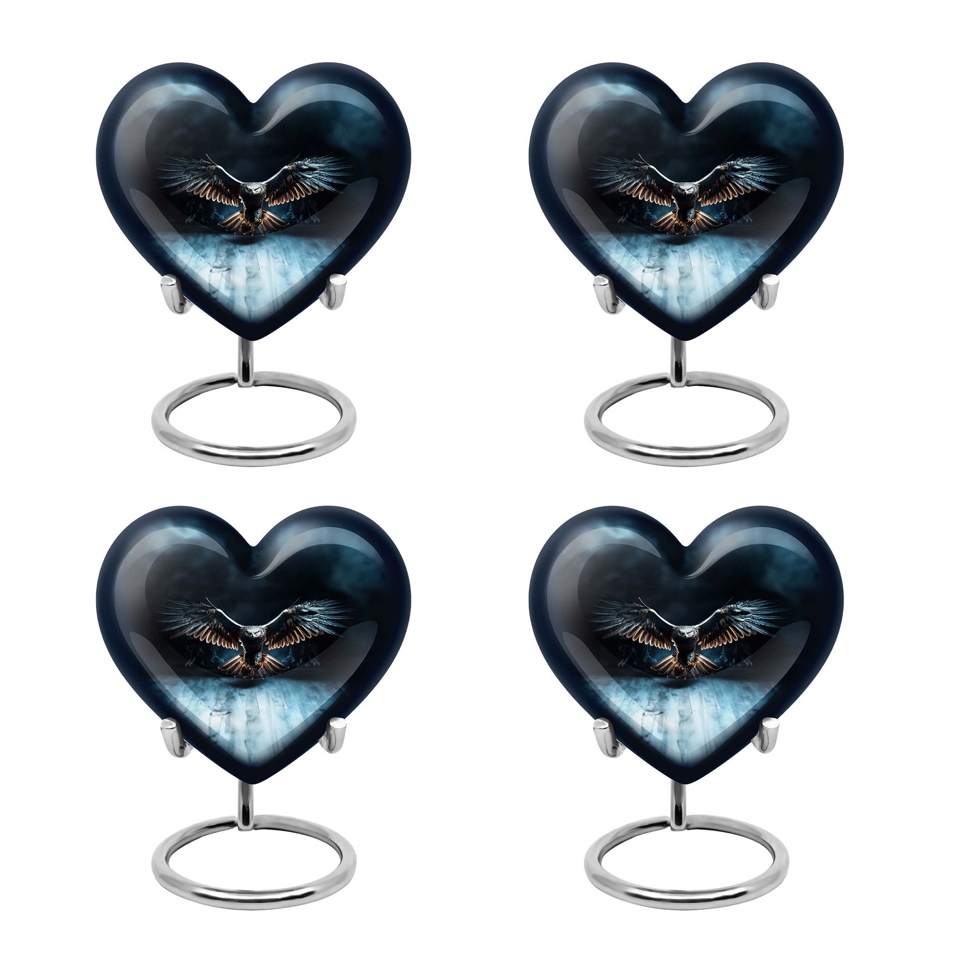 Heart Shape Eagle Urn Keepsake Urn Pack of 4