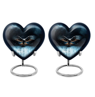 Heart Shape Eagle Urn Keepsake Urn Pack of 2