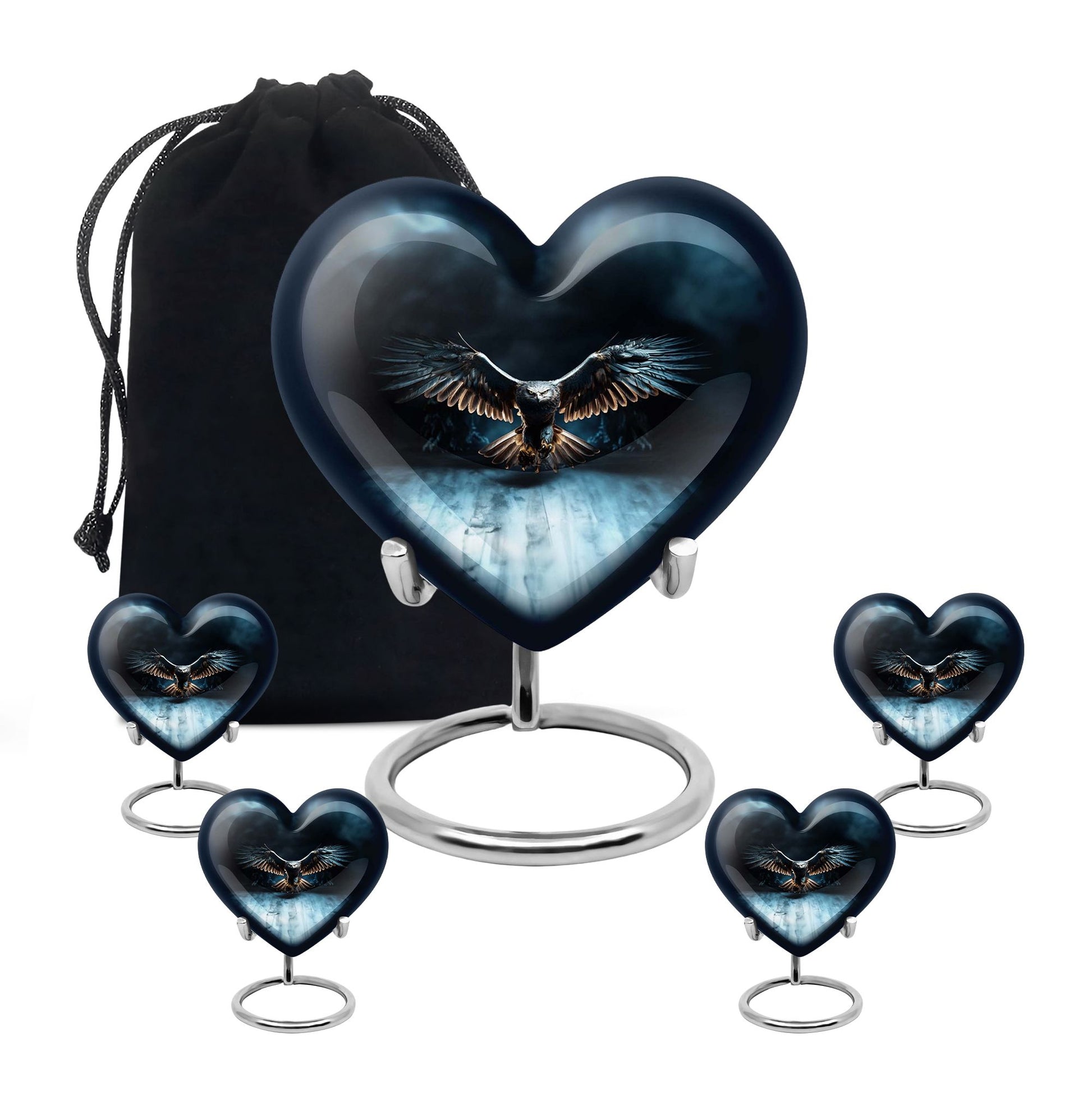 Heart Shape Eagle Urn Large Urn With 4 Keepsake Urn
