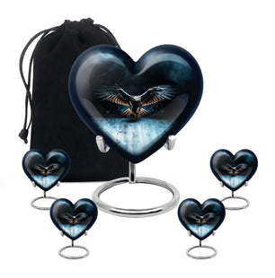 Heart Shape Eagle Urn Large Urn With 4 Keepsake Urn