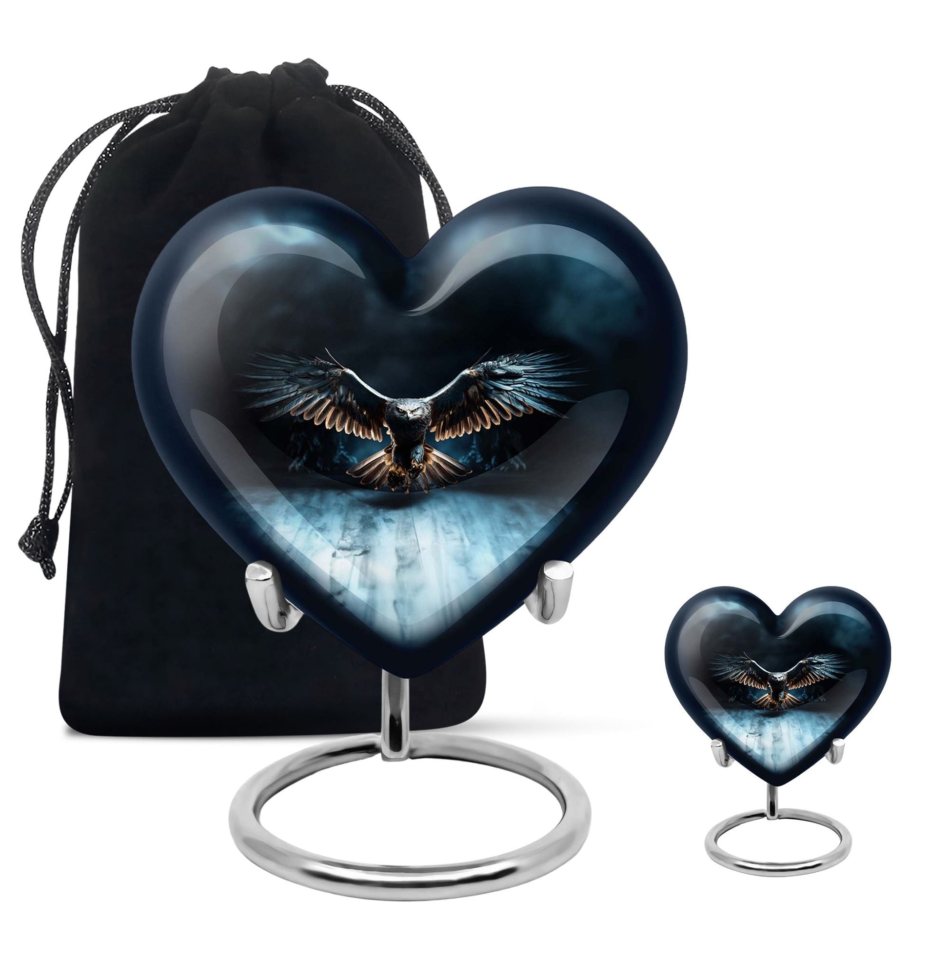 Heart Shape Eagle Urn Large Urn With 1 Keepsake Urn