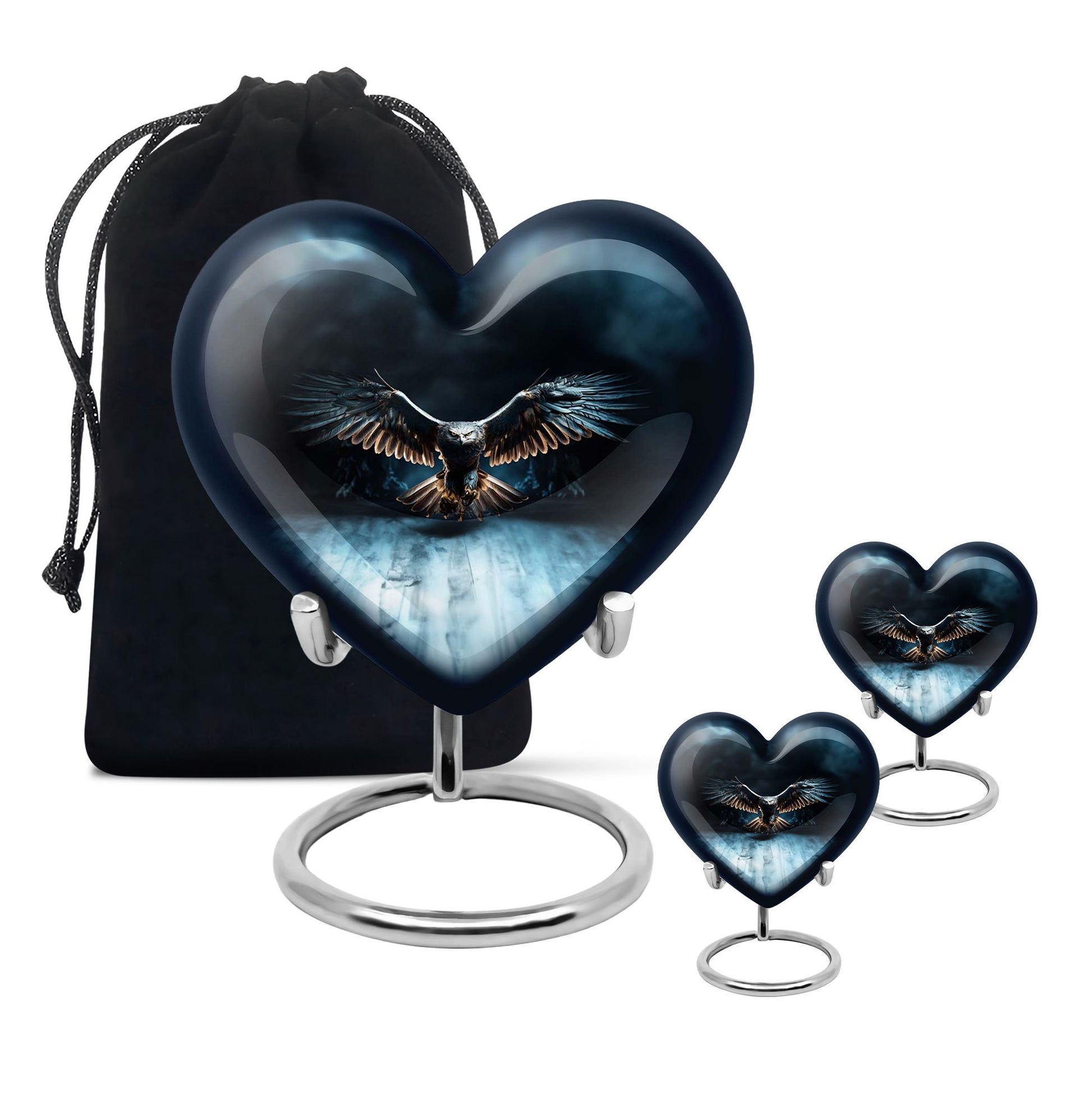 Heart Shape Eagle Urn Large Urn With 2 Keepsake Urn