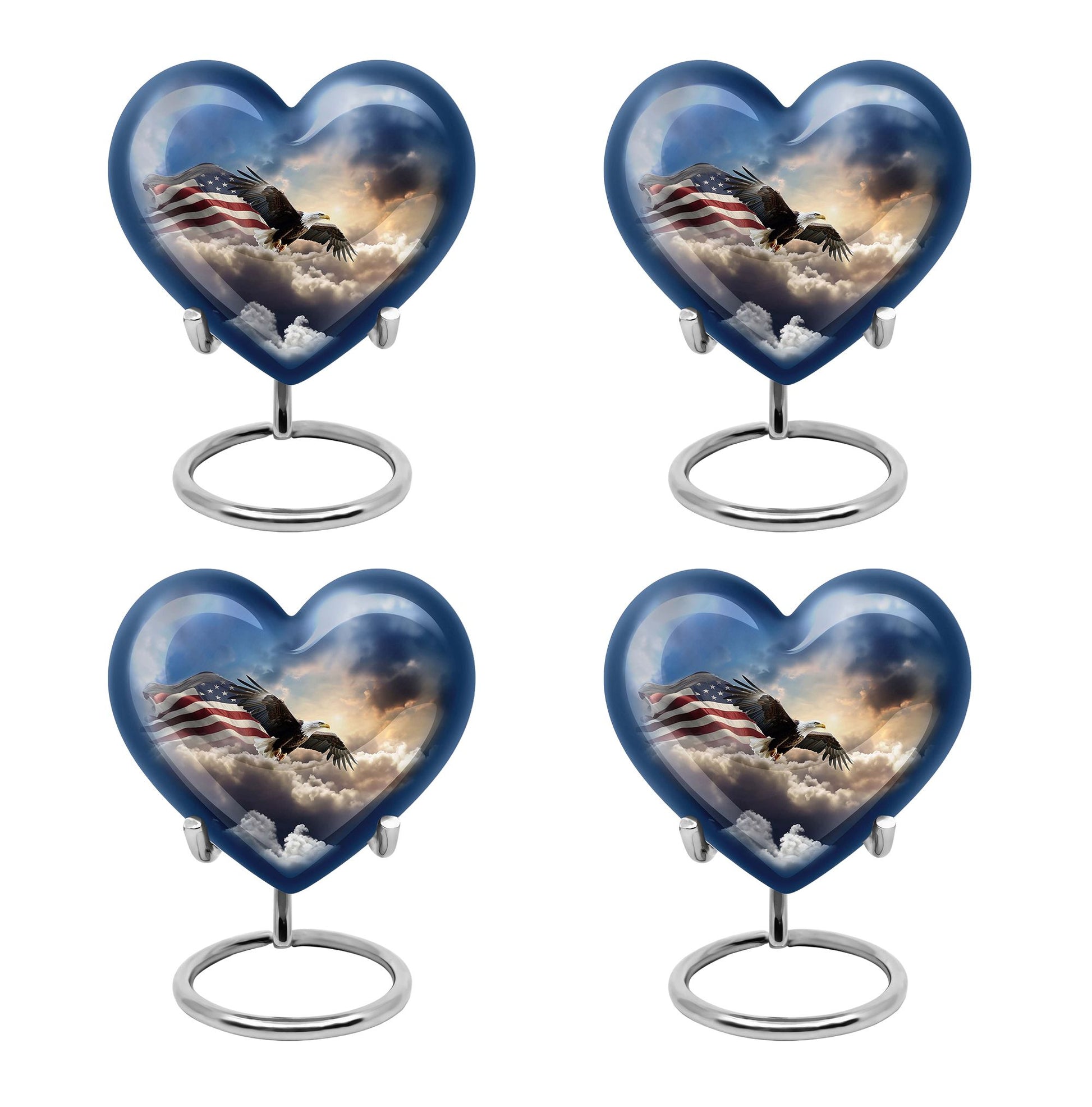 Heart Shape Eagle Urn Keepsake Urn Pack of 4