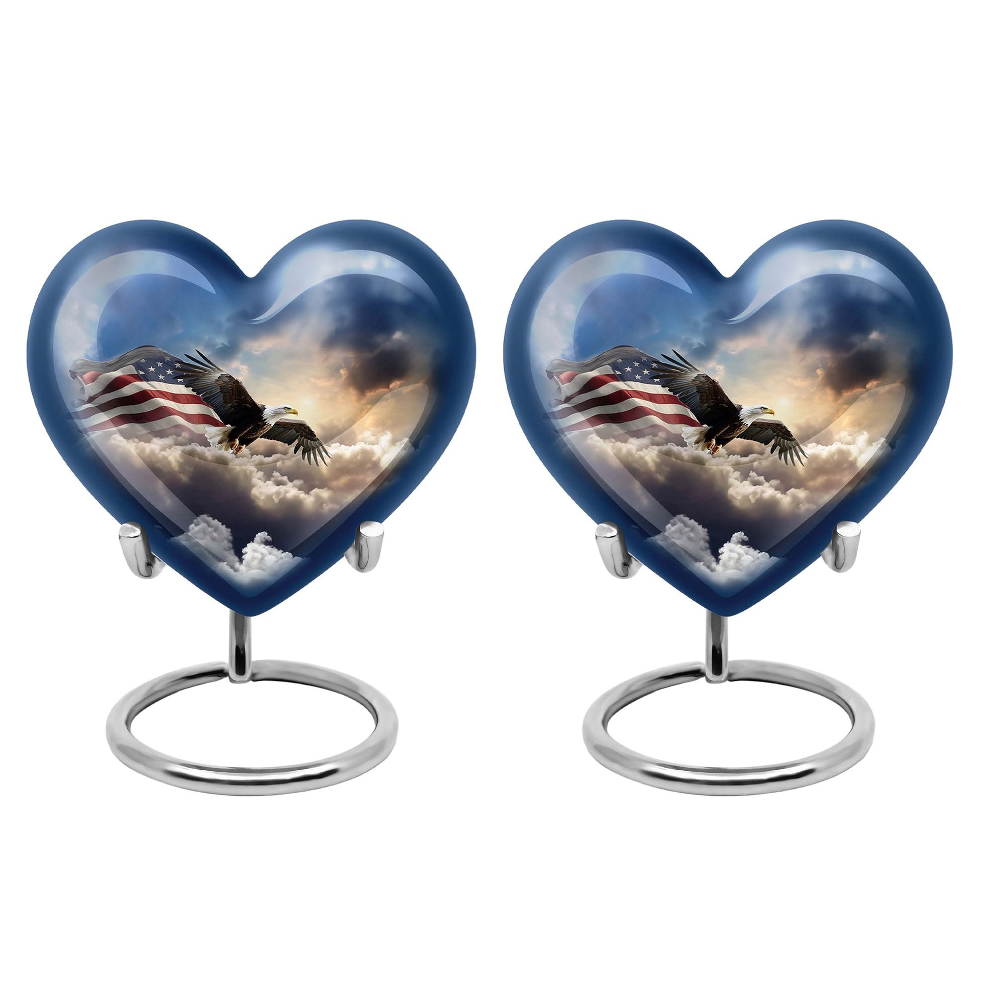 Heart Shape Eagle Urn Keepsake Urn Pack of 2