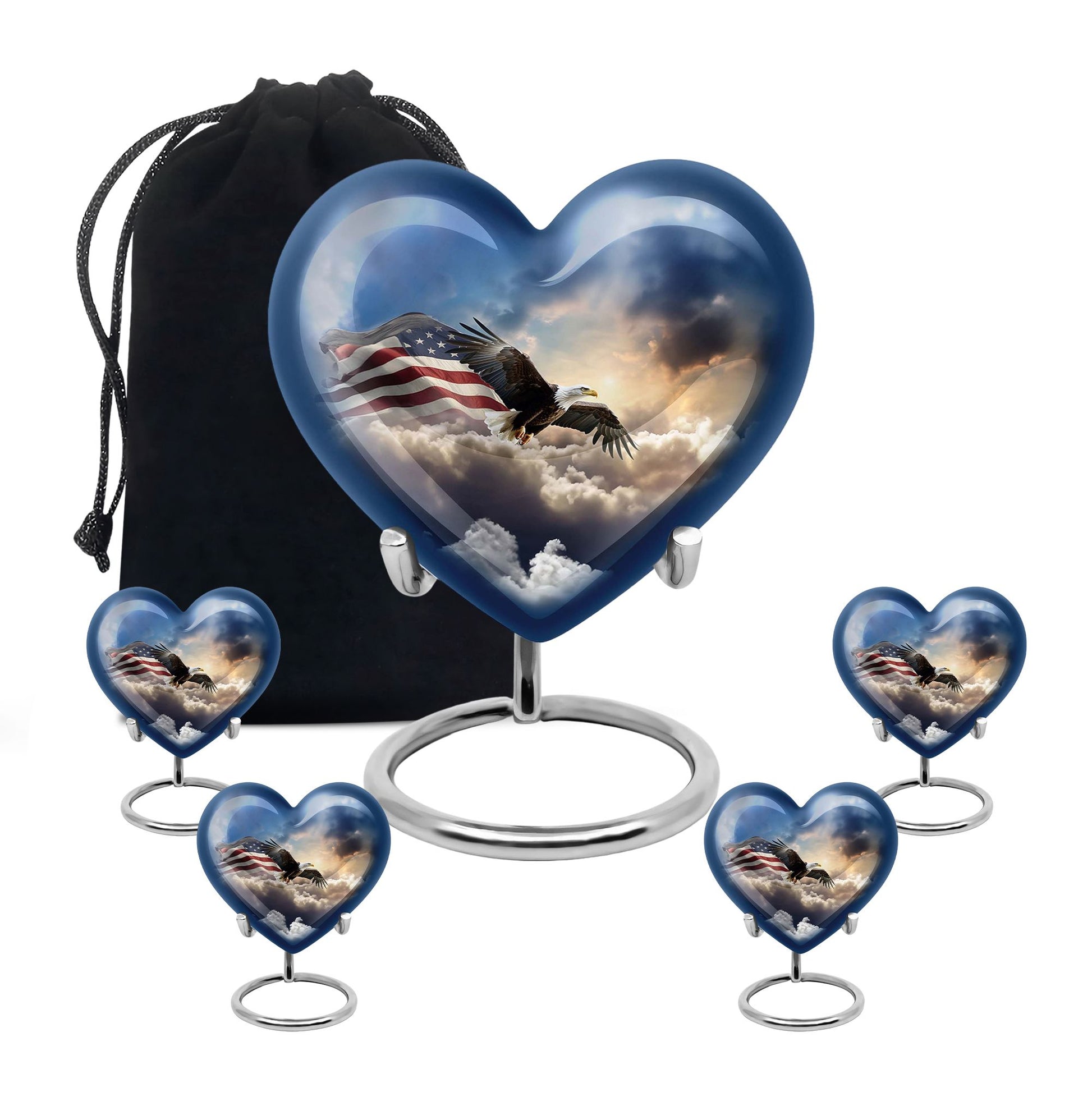 Heart Shape Eagle Urn Large Urn With 4 Keepsake Urn