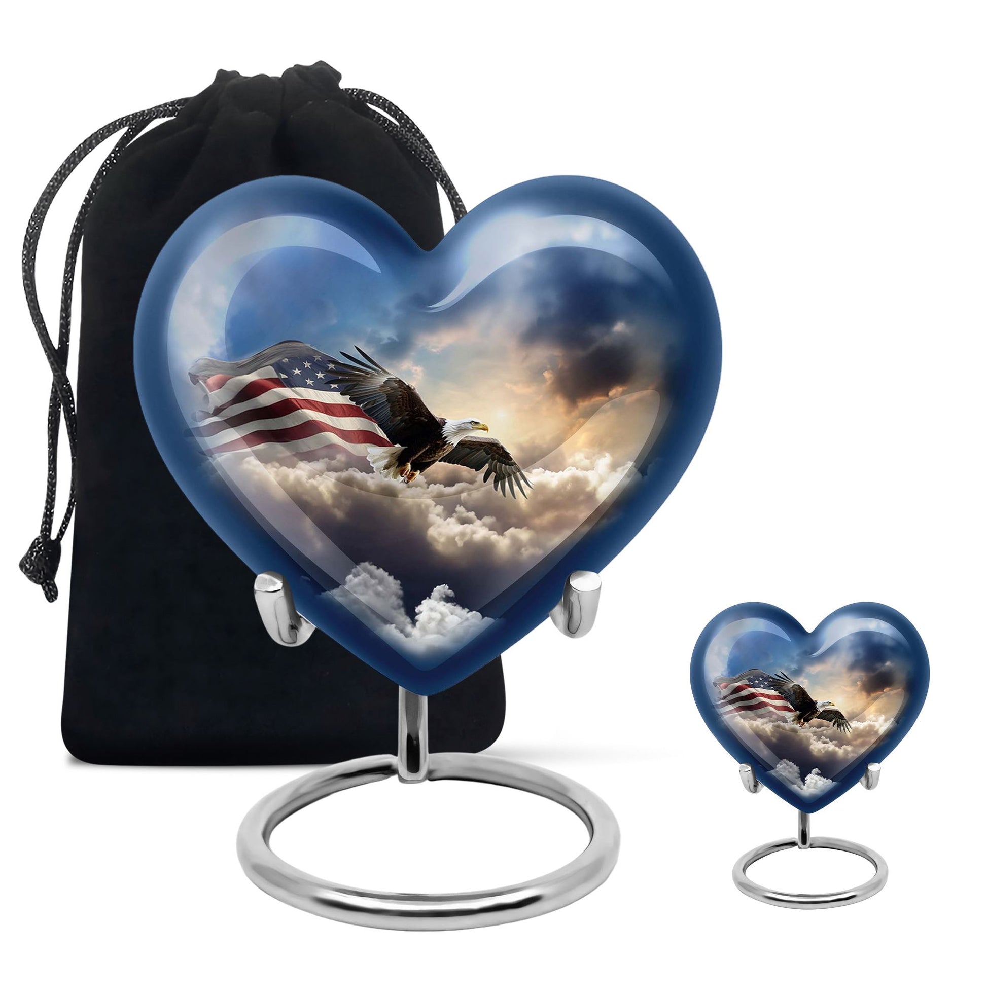 Heart Shape Eagle Urn Large Urn With 1 Keepsake Urn