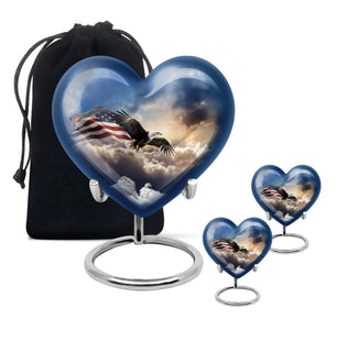 Heart Shape Eagle Urn Large Urn With 2 Keepsake Urn