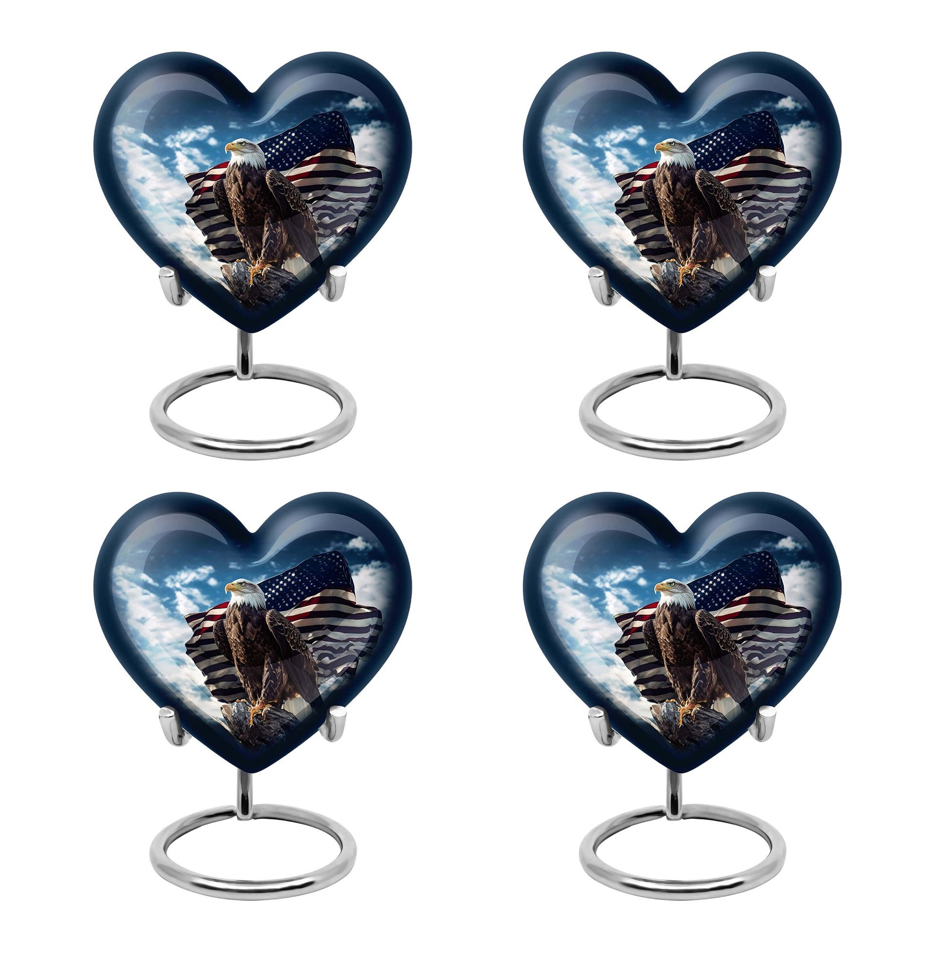 Heart Shape Eagle Urn Keepsake Urn Pack of 4
