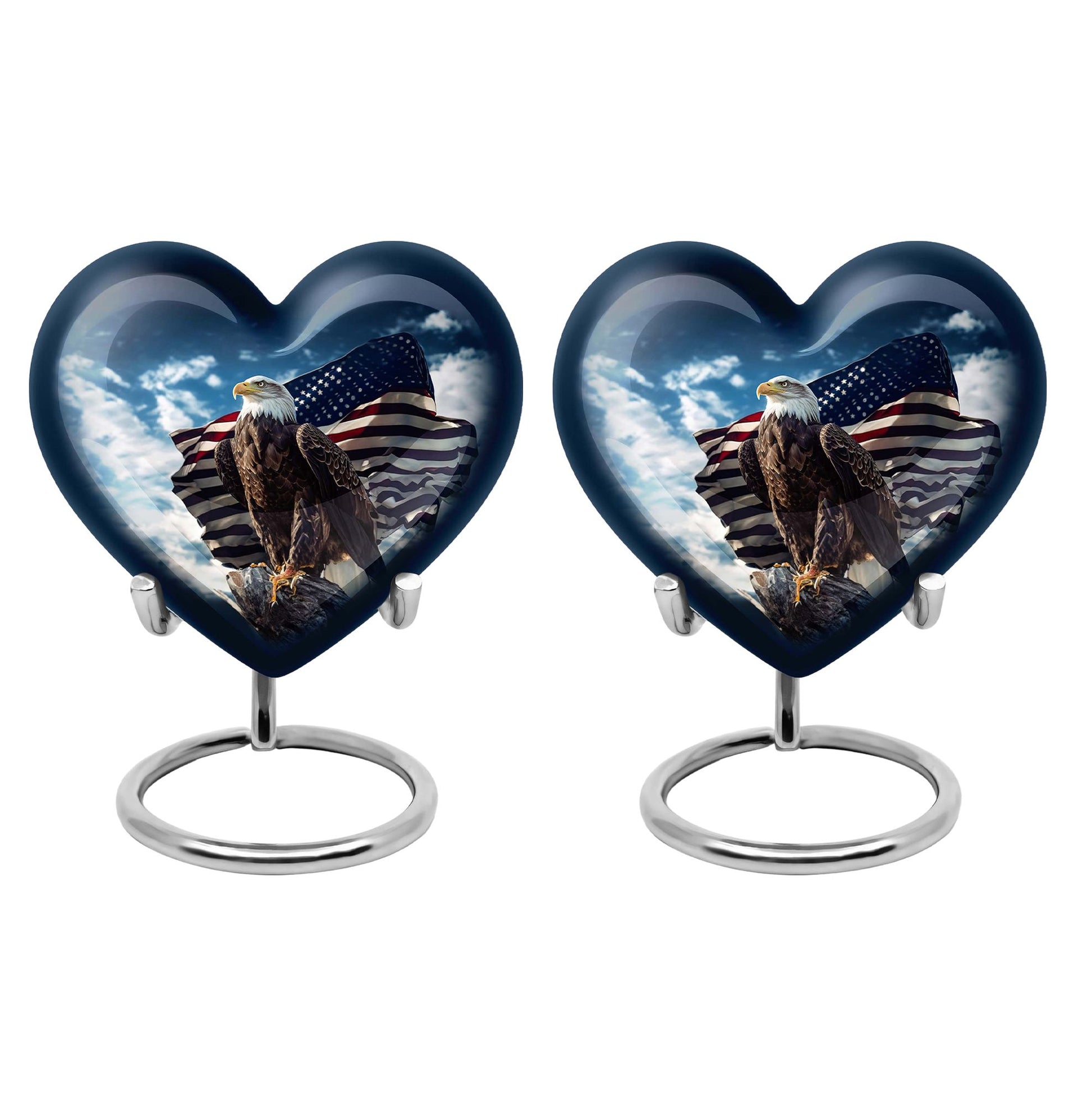 Heart Shape Eagle Urn Keepsake Urn Pack of 2