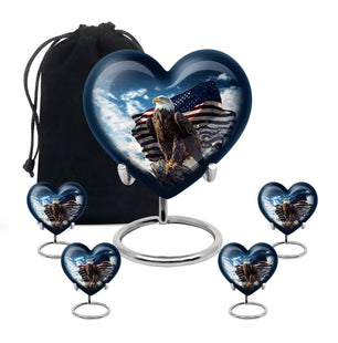 Heart Shape Eagle Urn Large Urn With 4 Keepsake Urn