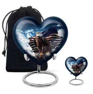 Heart Shape Eagle Urn Large Urn With 1 Keepsake Urn