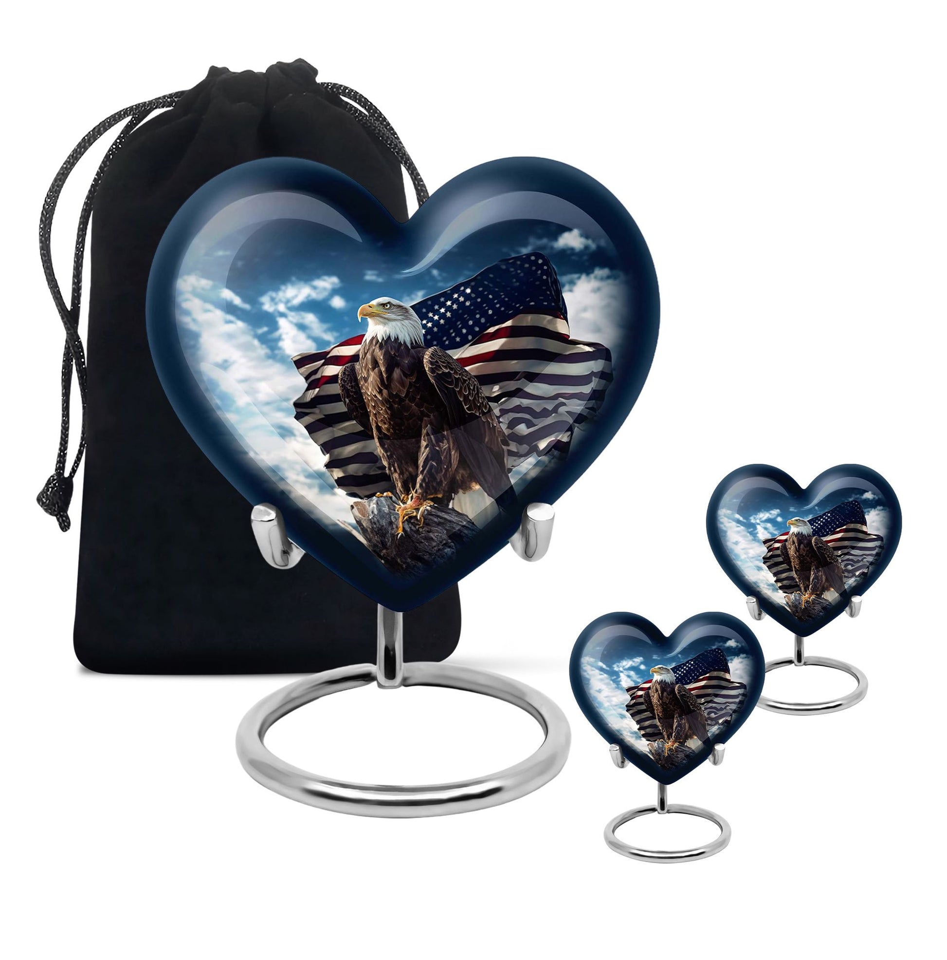 Heart Shape Eagle Urn Large Urn With 2 Keepsake Urn