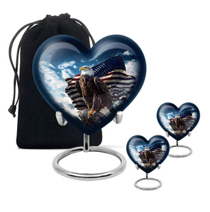 Heart Shape Eagle Urn Large Urn With 2 Keepsake Urn