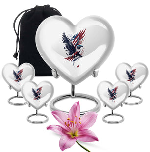 Heart Shape Eagle Urn Large Urn With 4 Keepsake Urn