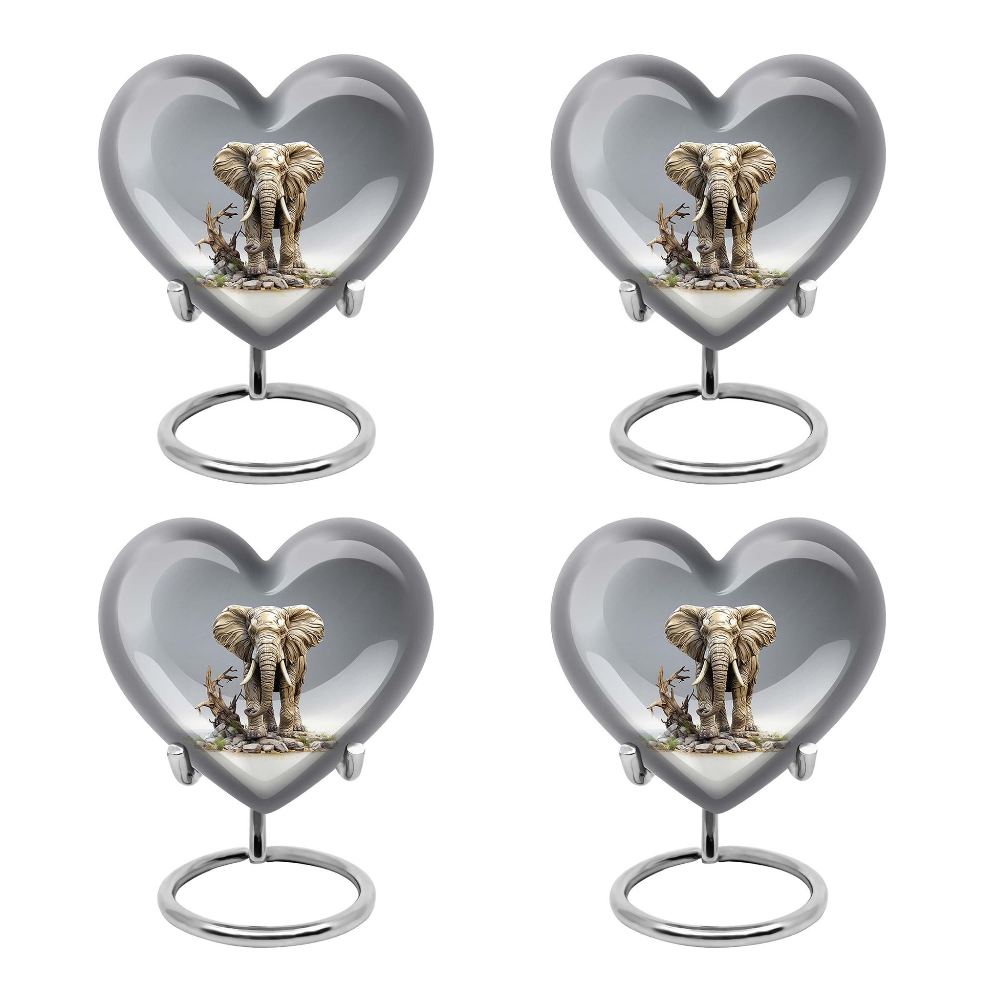 Heart Shape Elephant Urn Keepsake Urn Pack of 4