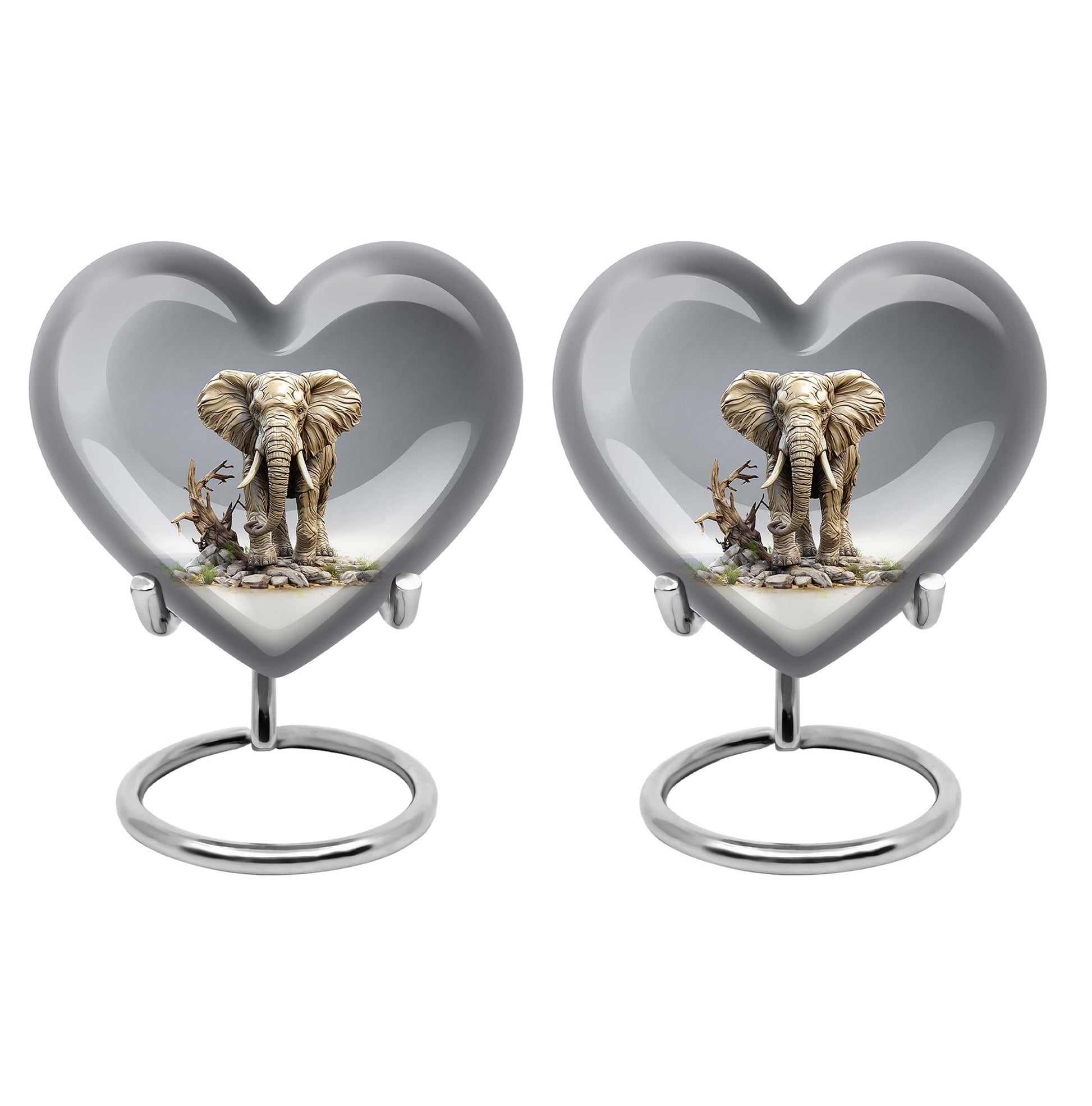 Heart Shape Elephant Urn Keepsake Urn Pack of 2