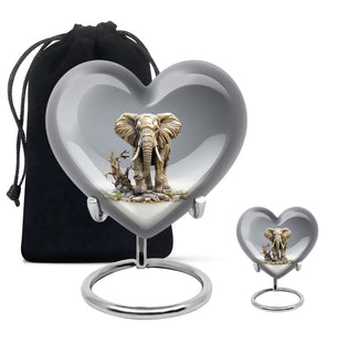 Heart Shape Elephant Urn Large Urn With 1 Keepsake Urn