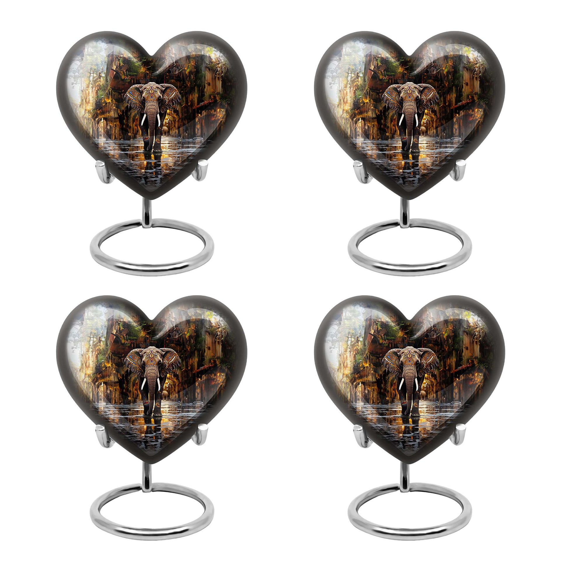 Heart Shape Elephant Urn Keepsake Urn Pack of 4