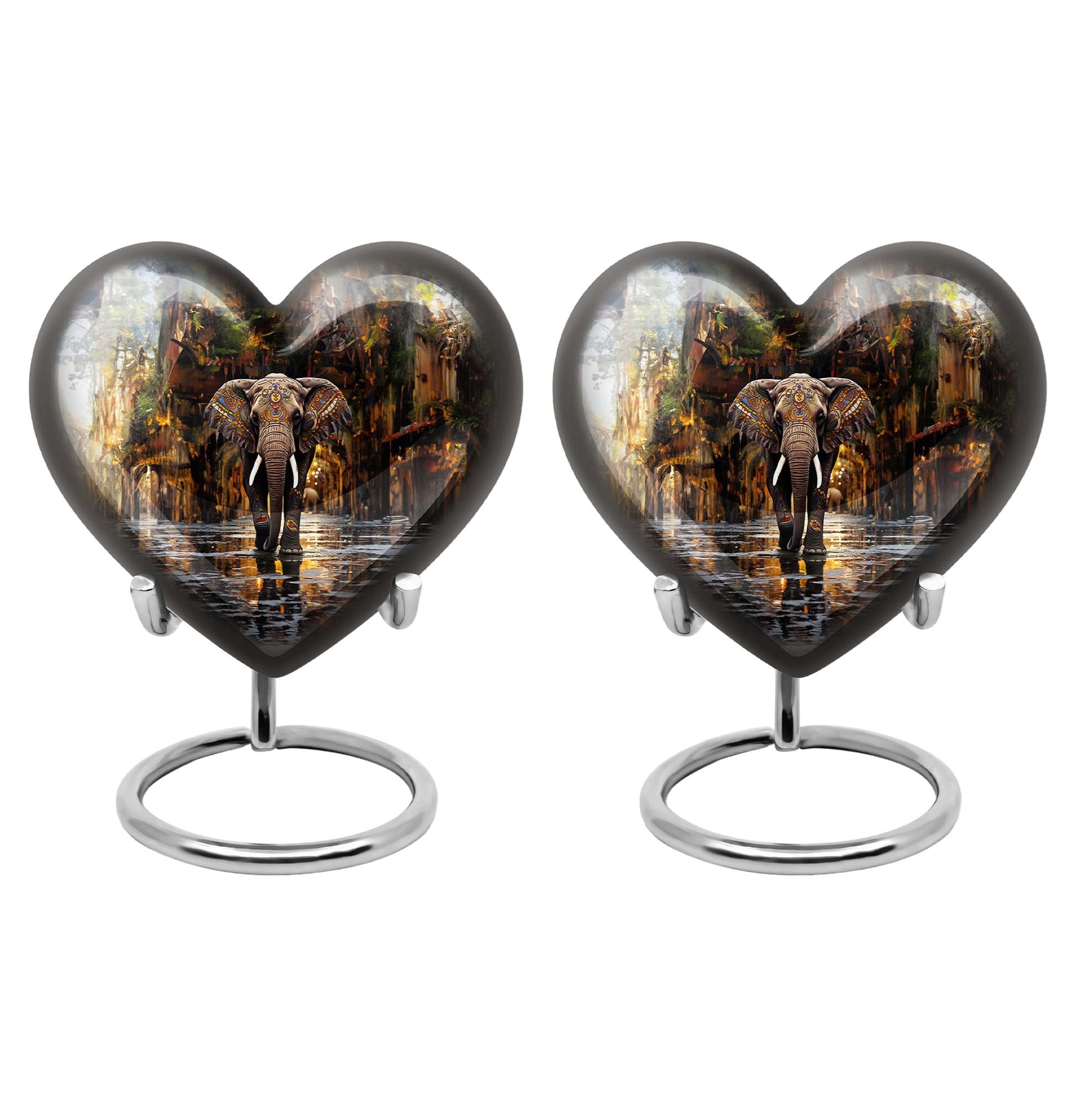 Heart Shape Elephant Urn Keepsake Urn Pack of 2