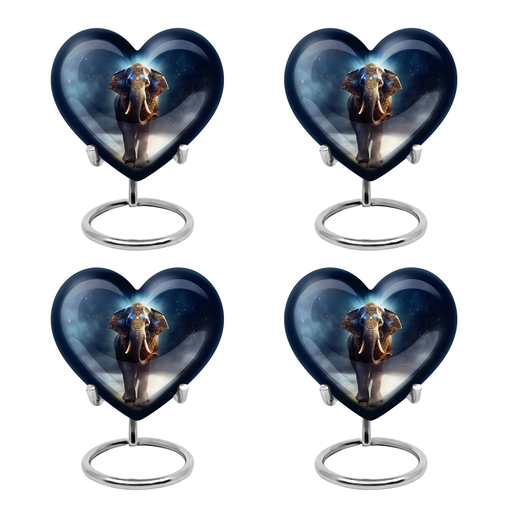 Heart Shape Elephant Urn Keepsake Urn Pack of 4