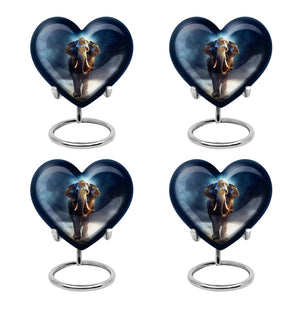 Heart Shape Elephant Urn Keepsake Urn Pack of 4