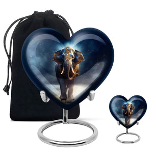 Heart Shape Elephant Urn Large Urn With 1 Keepsake Urn