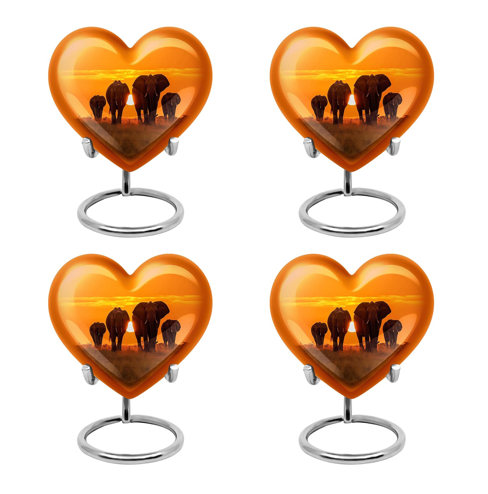 Heart Shape Elephant Urn Keepsake Urn Pack of 4