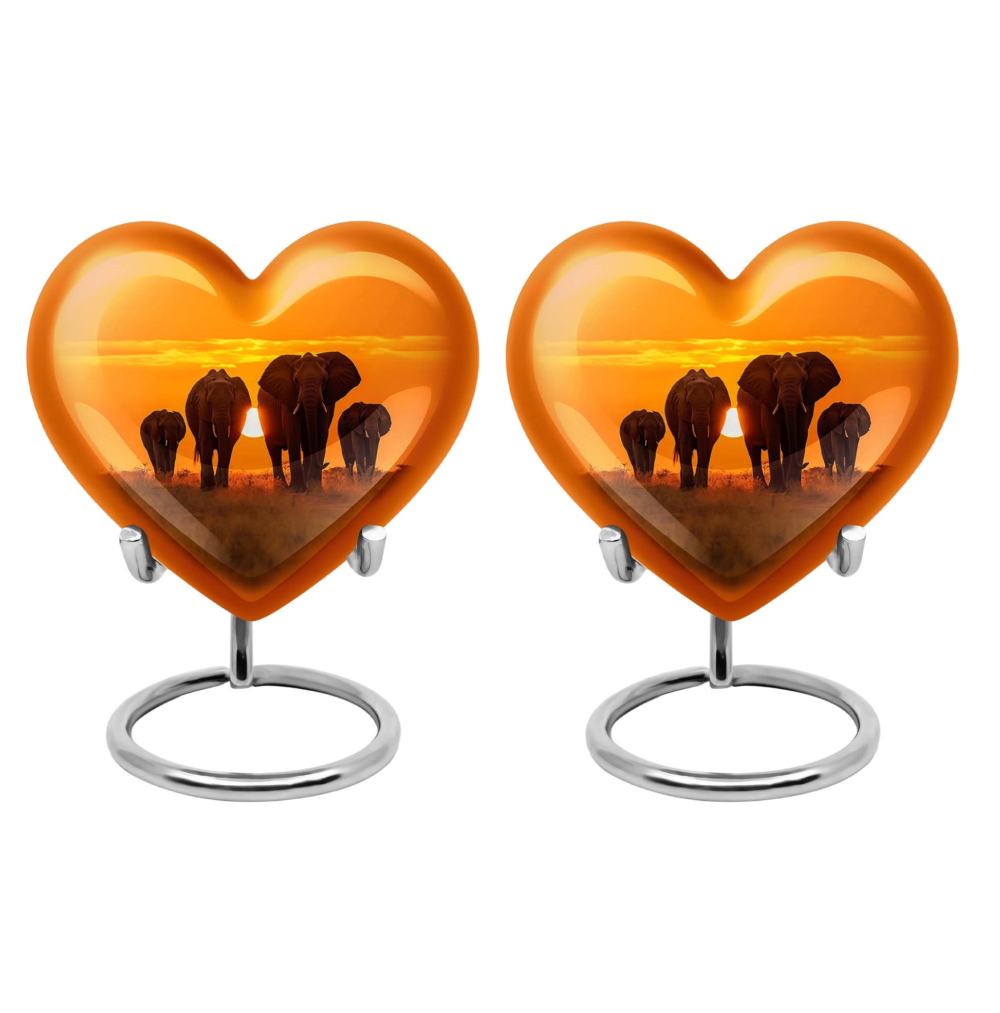 Heart Shape Elephant Urn Keepsake Urn Pack of 2
