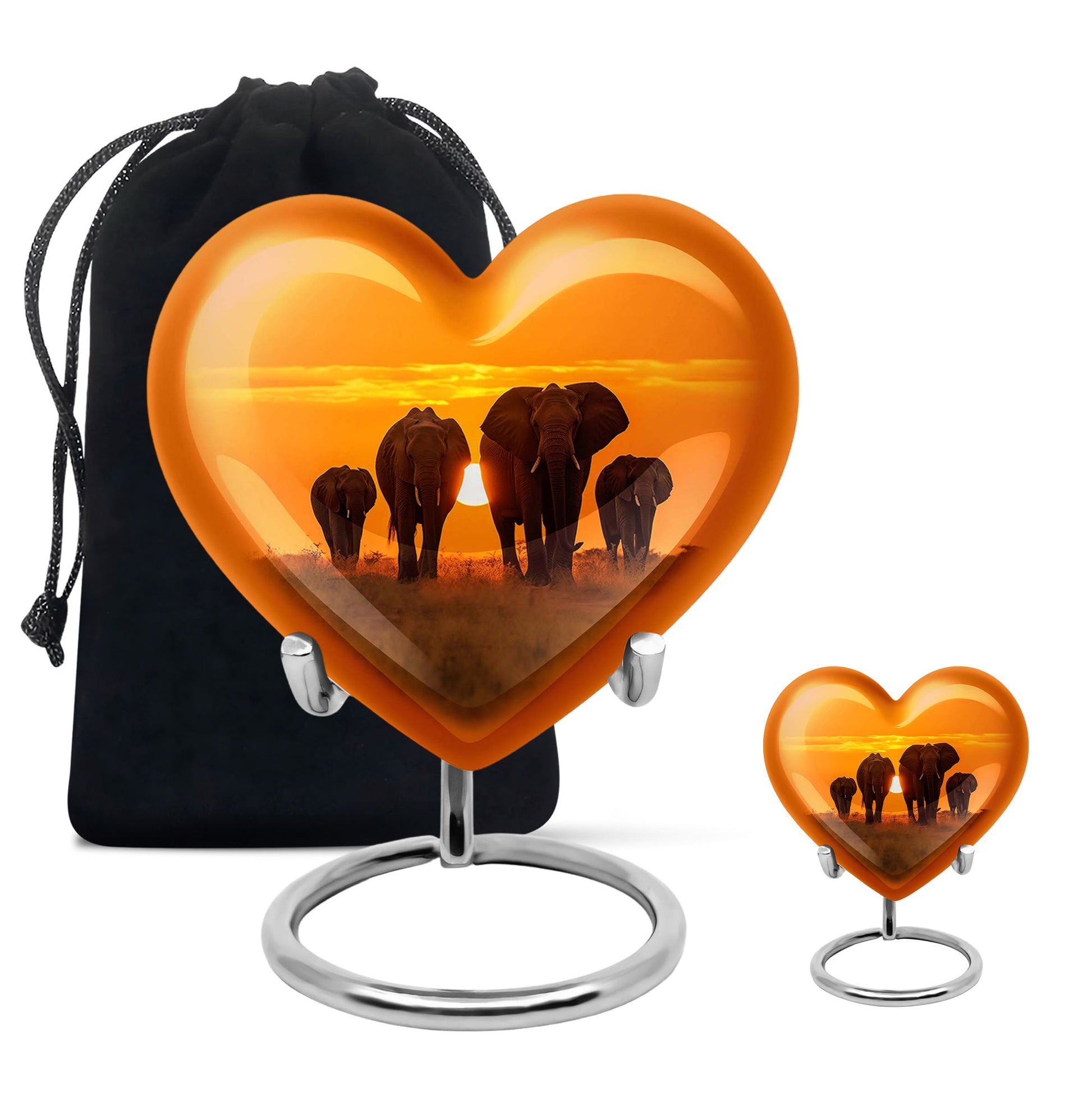 Heart Shape Elephant Urn Large Urn With 1 Keepsake Urn