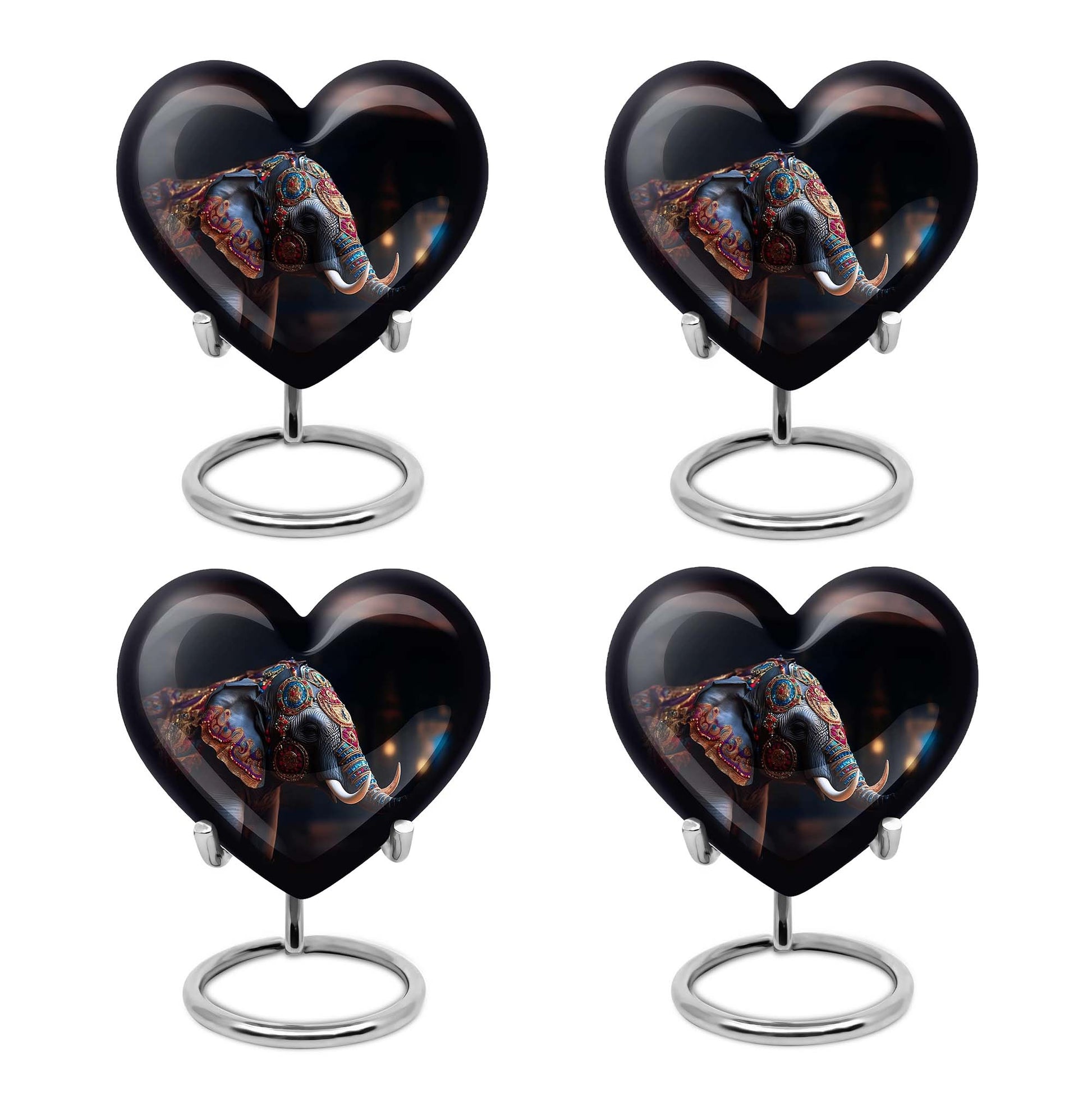 Heart Shape Elephant Urn Keepsake Urn Pack of 4
