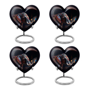 Heart Shape Elephant Urn Keepsake Urn Pack of 4
