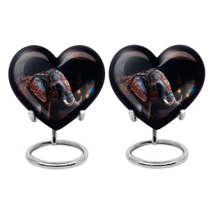 Heart Shape Elephant Urn Keepsake Urn Pack of 2