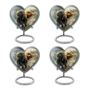 Heart Shape Elephant Urn Keepsake Urn Pack of 4