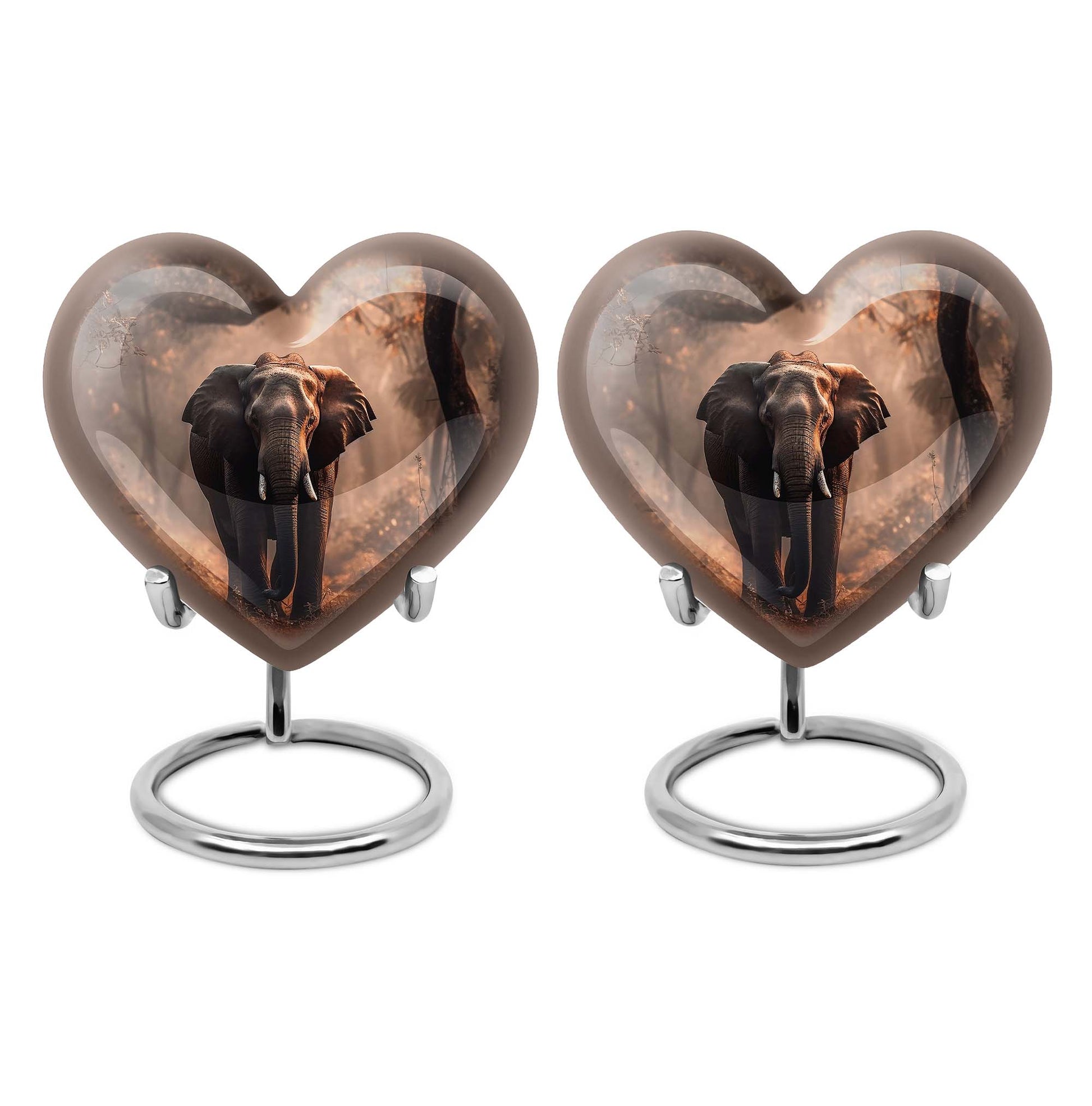 Heart Shape Elephant Urn Keepsake Urn Pack of 2