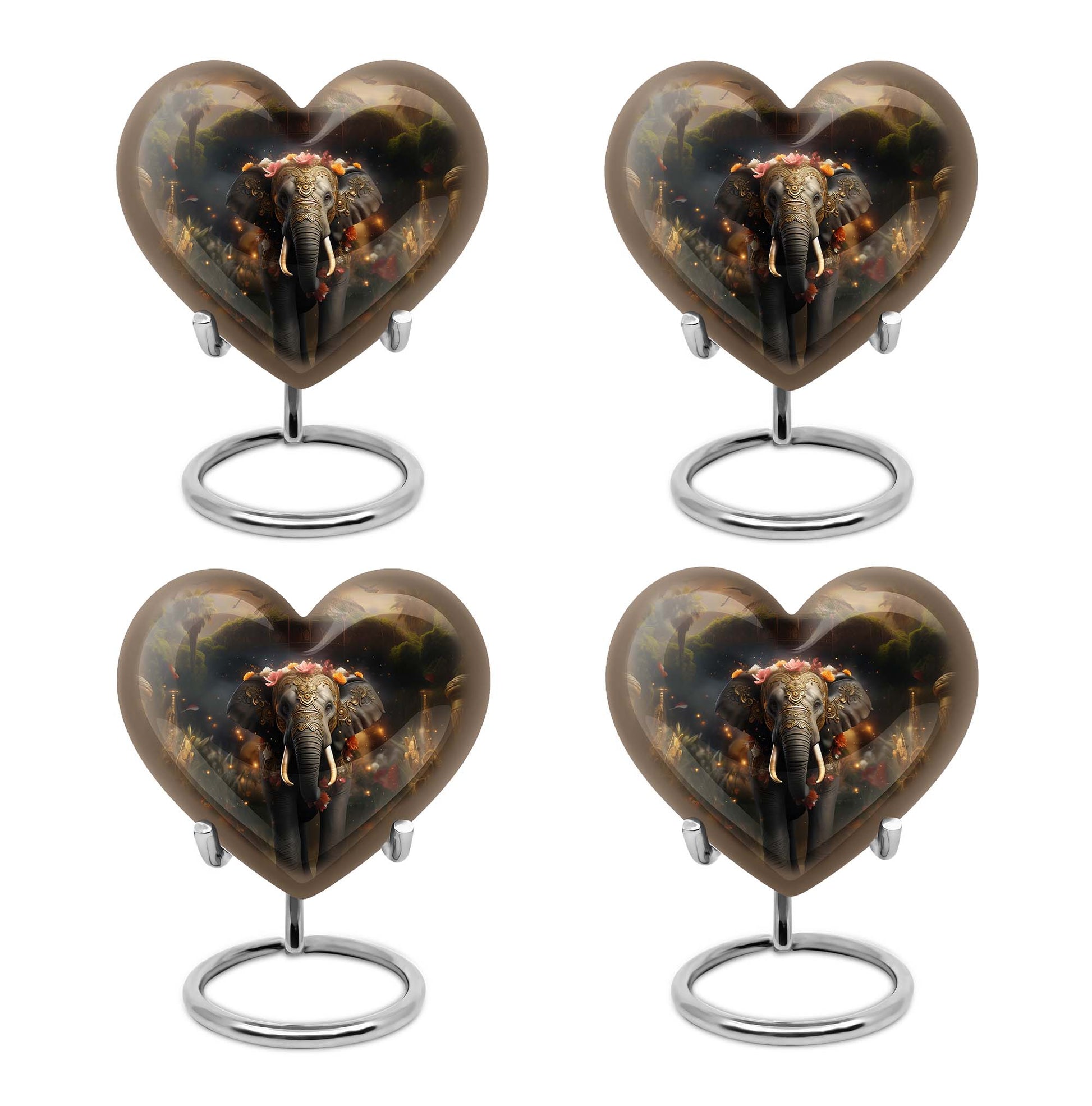 Heart Shape Elephant Urn Keepsake Urn Pack of 4